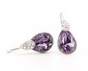Purple Crystal Drop Earrings