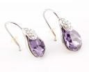 Purple Crystal Drop Earrings