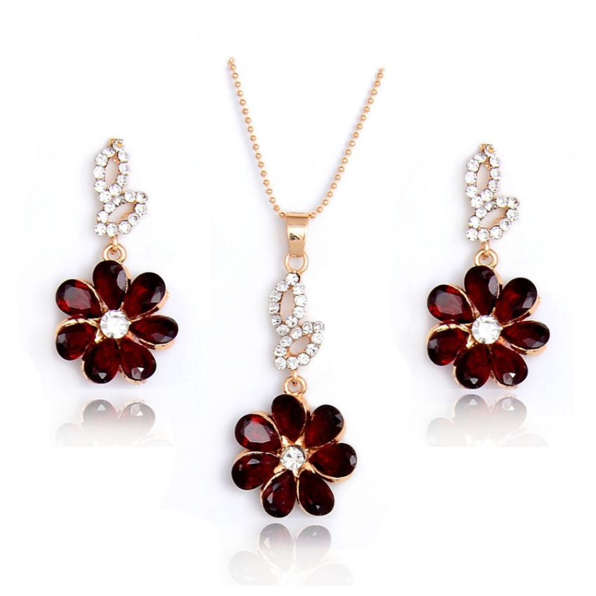 Multi Color Flower Drop Earrings