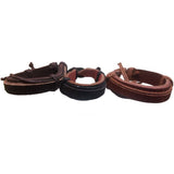Pack of 3 Braided Leather Bracelets