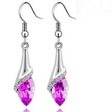 Purple Crystal Drop Earrings