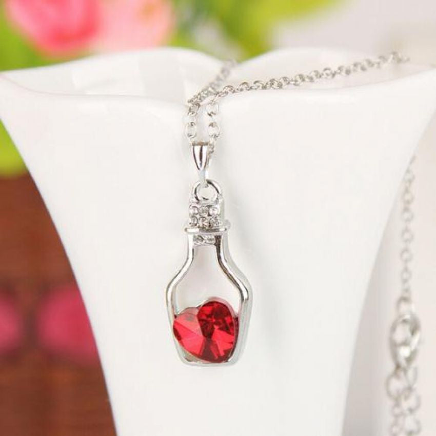 Red Crystal Pendant Necklace
