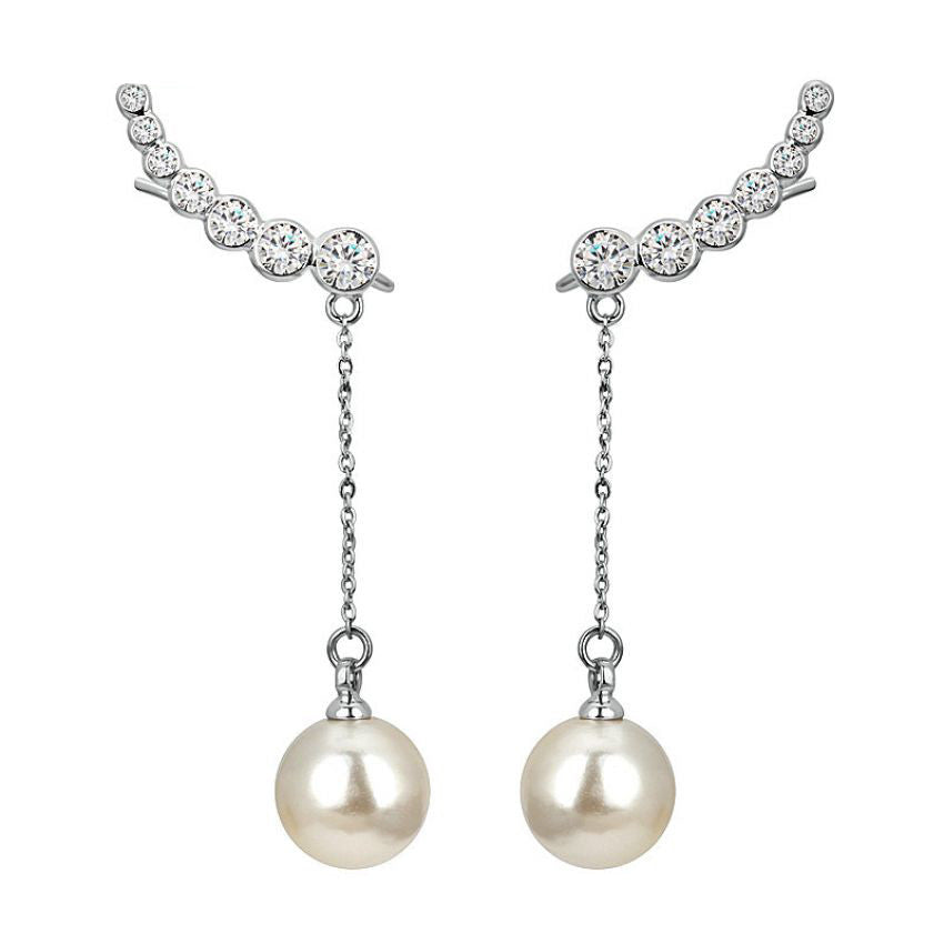 Silver Plated Flower Drop Earrings