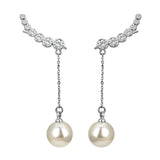 Silver Plated Flower Drop Earrings