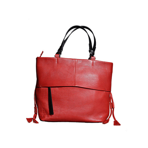 Red Leather Ladies Bag